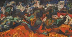 Milan Konjović, Field, 1968., oil on hardboard