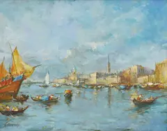 Gorazd Bezjak, Venice, 1967., oil on canvas