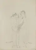 Ivan Lacković Croata, Newlyweds, 1971., ink wash on paper