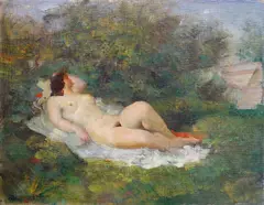 Omer Mujadžić, Act, oil on canvas on cardboard