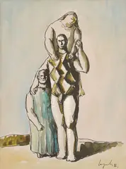 Family by Željko Lapuh, 1986., washed ink and watercolor on paper, offered Oct 2024