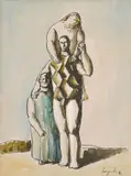 Željko Lapuh, Family, 1986., washed ink and watercolor on paper