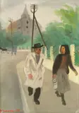 Miron Makanec, Returning from Work, 1933., oil on hardboard