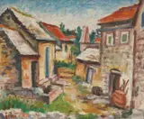 Joko Knežević, Village on Hvar (Humac), 1972., oil on canvas