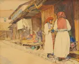 Karlo Mijić, Baščaršija, 1917., watercolor, tempera on paper