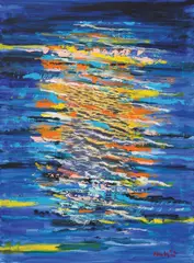 Vatroslav Kuliš, Metamorphoses of the Sea, 1990-tih, oil and collage on canvas