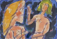 Đuro Seder, Adam and Eve, gouache and watercolor on paper