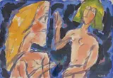 Đuro Seder, Adam and Eve, gouache and watercolor on paper