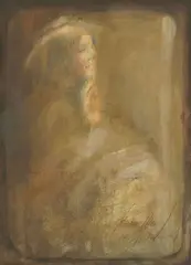 Mersad Berber, Girl Dreaming, 1989., tempera, colored pencil and gouache on paper