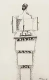 Mihai Rusu, Enigma, 1987, tuș pe hârtie