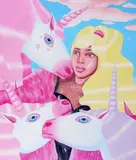 Ioana Băltan, The Lady and the Unicorns, 2023, ulei pe pânză