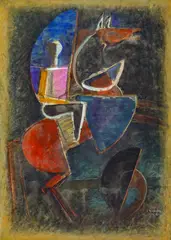Constantin Blendea, Ecvestră, 1992, guașă pe hârtie