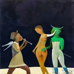 Felix Aftene, Infernala comedie, 2022-2023, acrilic pe pânză