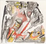 Vasile Kazar, Muze, 1990, acuarelă şi tuş pe hârtie