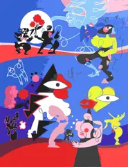 Teodora Gavrilă, Garden of Pleasures, 2022, acrilic pe pânză