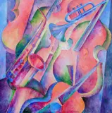 Marilena Murariu, Seară de jazz (Autumn Jazz), ulei pe pânză