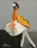Corneliu Ionescu, Balerina cu vioară, 2021, ulei pe pânză