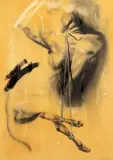 Nicolae Maniu, Studiu #2, 1991, ulei și tuș pe hârtie