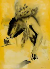 Nicolae Maniu, Studiu #3, 1991, ulei și tuș pe hârtie
