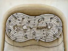Constantin Pacea, Masă, 1982, acuarelă și colaj pe hârtie