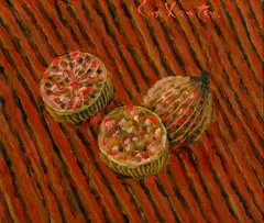 Constantin Pacea, Smochine, 1985, ulei pe pânză lipită pe carton