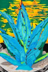 Mircea Modreanu, Agave, 2024, plastic topit pe pânză