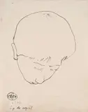 Mihu Vulcanescu, Cap de copil, 1957, tuș pe hârtie