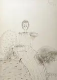 Sorin Ilfoveanu, Grădină, 2009, creion pe hârtie