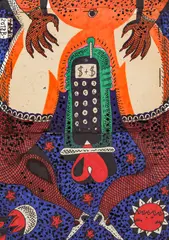 Hommo Wallachikus by Sorin Tara, 2006, tuș și marker pe carton, sold Sep 2024