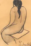 Constantin Piliuță, Nud cu spatele, cărbune pe hârtie