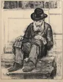 Pe treptele prăvăliei by Jean Alexandru Steriadi, 1918, litografie, sold Sep 2024