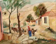 George Barbieri, Scenă din Balcic, 1937, ulei pe carton