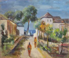 Constantin Bacalu, Stradă din Mangalia, ulei pe carton