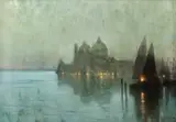 Eugen (Evgheni) Gorski, Înserare la Veneția, ulei pe carton