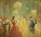 Nicolae Furduescu, Seară de bal mascat, ulei pe carton