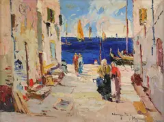 Rudolf Négely, Vedere din Dalmația, 1925, ulei pe pânză