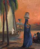 Egipt by Leon Biju, 1938, ulei pe carton, sold Sep 2024