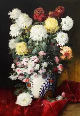 Elena Müller-Stăncescu, Crizanteme, ulei pe pânză