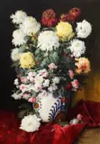 Elena Müller-Stăncescu, Crizanteme, ulei pe pânză