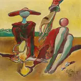 Harry Guttman, Întâlnire cu Providența, 1977, ulei pe placaj