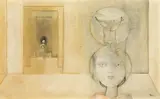 Paul Fux, Amintiri din copilărie, 1974, creion pe pânză