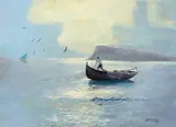Dimitrie Florian, Plecarea la pescuit, ulei pe carton
