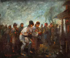 Noaptea de Înviere by Pan Ioanid, ulei pe carton, sold Sep 2024