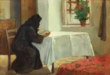 Gheorghe Zamphiropol-Dall, Dimineață în chilie, 1924, ulei pe carton