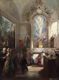 Antal Péczely, Slujba de duminică, ulei pe pânză