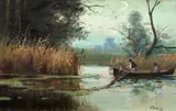 Dimitrie Florian, Pescari în Deltă, ulei pe pânză lipită pe carton