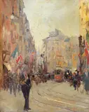 Anghel Vasile, Stradă din Paris, 1922, ulei pe carton