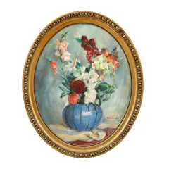 Gladiole by Octavian Angheluță, ulei pe pânză, sold Sep 2024
