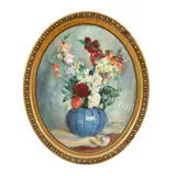 Gladiole by Octavian Angheluță, ulei pe pânză, sold Sep 2024