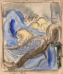 Compoziție by Henri Catargi, 1949, acuarelă, creion și laviu pe hârtie, sold Sep 2024